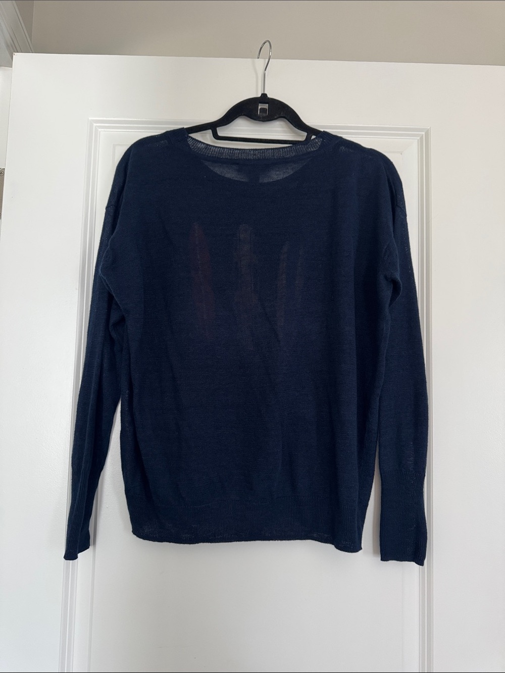 J. Crew Navy Crewneck Linen Sweater with Surfboard Appliqués - Picture 3 of 3